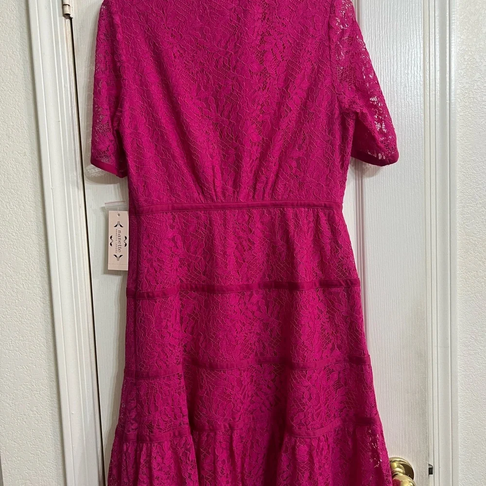 New with tag Nanette Lepore Elegant Pink Lace Dress size 8 - Picture 2 of 6